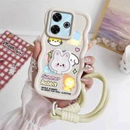 Chic For Redmi 13 5G/15C/13/13C/13C 5G/14C 4G/14C 5G/14R Cover 3pcs( Cute cat phone Case+Lanyard+Rab