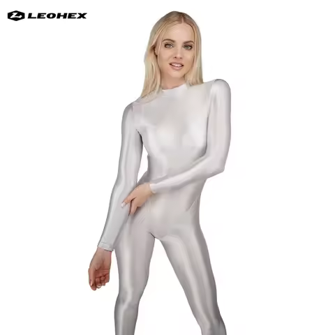 LEOHEX Women's Stretch Spandex Zentai Catsuit, Skin-Tight One Piece Bodysuit for Cosplay