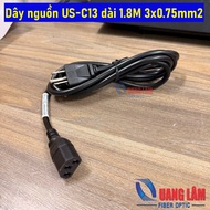 US-C13 power cord length 1.8M 3x0.75mm2 3 flat pins to 3 holes C13