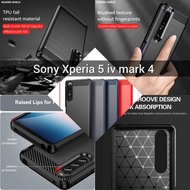 Soft Case sony Xperia 5 iv mark 4 Brushed Carbon Fiber Soft Shockproof Xperia 5 IV 5iv Phone Case