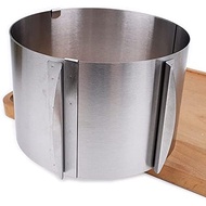 LoBake 6 to 12 Inch 6cm to 15cm Height Stainless Steel Adjustable Round Mousse Cake Rings Stretch Ba