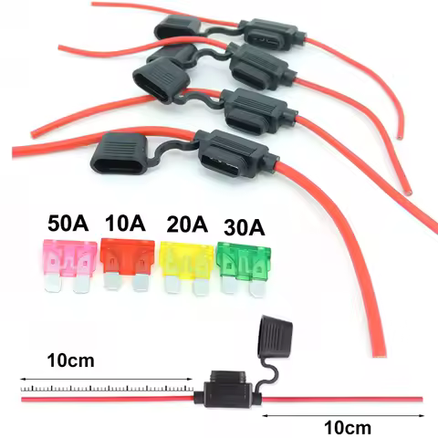 Automotive Power Socket Waterproof Medium Auto car Fuse Holder Box 16/14/12/10AWG Blade Fuse cable 1