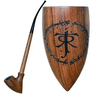 Royal wooden collection 13.2'' Long Tobacco Pipe Tolkien's symbol - (33cm) for 9mm Filter.