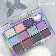 JILL LEEN Eyeshadow 眼影花花蝴蝶十二色眼影盘 Twelve Color Eyeshadow Palette Flower Butterfly Matte Milk Tea Eart