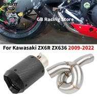 Slip For Kawasaki ZX6R ZX-6R Ninja 636 ZX 636 2009 - 2022 Motorcycle Exhaust Carbon Fiber Escape Mo