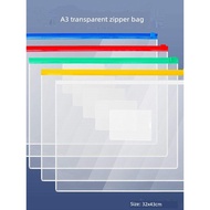 file zipper a4 fail buku sekolah a4 A3 beg dokumen yang diperbesar, beg ritsleting telus, beg ujian,