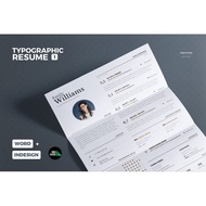 Typographic CV Resume Cover Letter Volume 1 Template Word