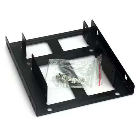 Metal Dual Bay Mounting Bracket 2.5" to 3.5" HDD/SSD Compatible Hard Drive Bay Adapter for Desktop C