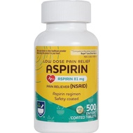 Rite Aid Aspirin Enteric Tablets - 81 mg Aspirin - 500 Count - Low-Dose for Headache Relief - Safety