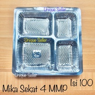 [Isi100] 4-Section Mica Size 18 MMP for 18x18 rice boxes 4-Section Mica/ for 18x18 boxes Clear 4-Sec