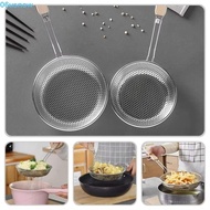 USNOW Stainless Steel Strainer, Rust-Proof Long Handle Fine Mesh Strainer, Dumplings Skimmer Wooden 