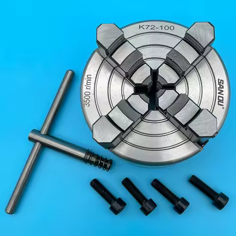 100mm Lathe Chuck SANOU Brand Scroll Chuck 4 Jaw Independent Chuck K72-100 Mini Metal Chuck