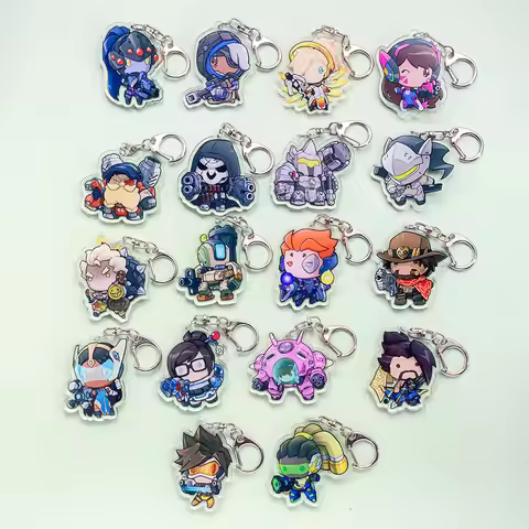 Anime Overwatch Acrylic Keychain Accessories Funny Cute Bag Backpack Pendant Creative Popular Key Ri