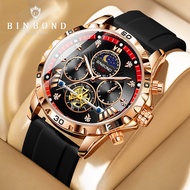 Đồng Hồ Nam Binbond B3103 Cao Cấp Chống Nước Cát Mạ Kính Cường Lực Kim Loại Mặt Số Tròn Thời Gian Đồ