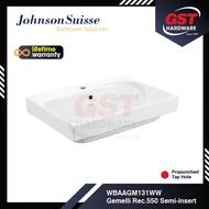 Johnson Suisse Gemelli Rectangular 550 Ceramic Semi Insert Basin Johnson Suisse Basin Set Ceramic Wa