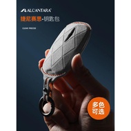 For Genesis GV60 G90 2023 Alcantara Smart Remote Key Case Cover Holder Keychain