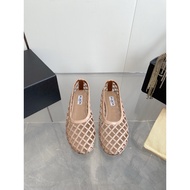 Alaia Ladies' Spring/Summer 2026 Woven Flat Ballet Dance Shoes