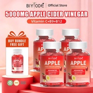 【BUY 4 GET 1 FREE】BIYODE Halal Vegan 5000mcg Apple Cider Vinegar 60 Gummies Vitamin B9 + B12