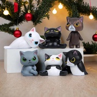 [Homyl478] 6Pcs Funny Disguised as Cats Figures Action Figure Toys Lovely Kids Playset Creative Figu