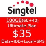 Singtel 100GB (60+40) Data Ultimate Plan $35 Top Up / Recharge