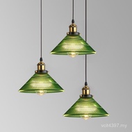 Bar Chandelier Simple Pastoral Retro Restaurant Glass Nordic Chandelier Old Green Cafe Folk O1K9