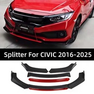 Front Bumper Lip Chin Splitter Decoration Tuning Accessories For Honda CIVIC Sedan Hatchback FC1 FC2