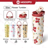 MODOFO 32oz Tumbler Thermos Bottle with Straw Aesthetic Tumbler Botol Air Tahan Sejuk Aquaflask Tumb