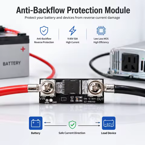 80V 50A High Current Ideal Diode Module for Solar Panel Anti-Reverse Current Protection Solar Revers