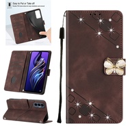 Fayangries Ốp điện thoại cho OPPO A56 5G (6.5 ") lật giá đỡ Ví bằng da PU vỏ dễ thương bướm lấp lánh