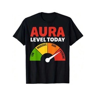 Aura Level Today Meter Farm Funny Farming T-Shirt