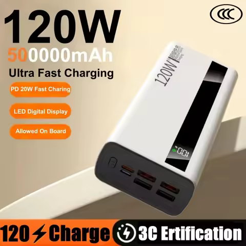 200000mAh High Capacity Power Bank 120W Super Fast Charge Digital Display Power Bank For iPhone Xiao