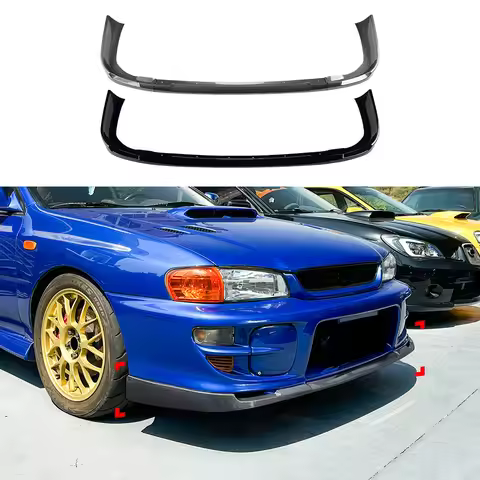 Front Bumper Lip Splitter Spoiler For Subaru Impreza GC8 WRX STI 1997-2001 Piano Black Carbon Fiber 