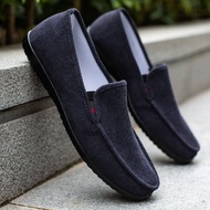 Spring Suede Old Beijing Cloth Shoes Men's Shoes Gommino Slip-on Lightweight Non Slip Work Shoes Canvas Shoes Flats