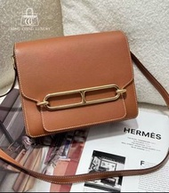Hold🌈Hermes🧡Roulis 23🧡金棕金扣🌟99新🌟Evercolor 皮🌟roulis23🌟roulis🌟愛馬仕🌟
