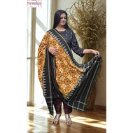 [Ready-Stock] 5XL Premium Handloom Cotton Ikkat 3pc Suit by Nirmalya