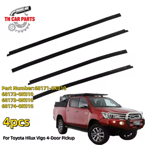 Car Window Inner Weatherstrip For 2005-2015 Toyota Hilux Vigo 4-Door Pickup 68171-0K010 68172-0K010
