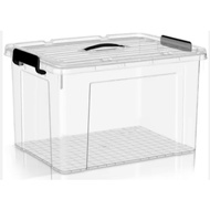 Clear Plastic Transparent Storage Box Organiser Stackable Container Large Capacity 105L