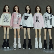 Full58Yuan Free Shipping30CM Barbie Doll Clothes Sweatshirt+Leg Sleeve ins Stylish T Dress-Up Doll C