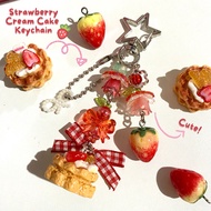 strawberry cream cake keychain | cute fashion accessories for bag tumbler anik anik