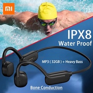 【Stylish】 Bone Conduction Headphones Swimming Ipx8 Waterproof 32gb Mp3 Player Wireless Bluetooth 5.3 Earphones Sport Hifi Headset