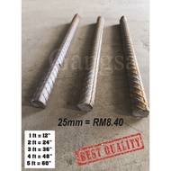 Besi Bunga Y25 (25mm) 3-5 ft (36" - 60") Mild Steel Solid Tube