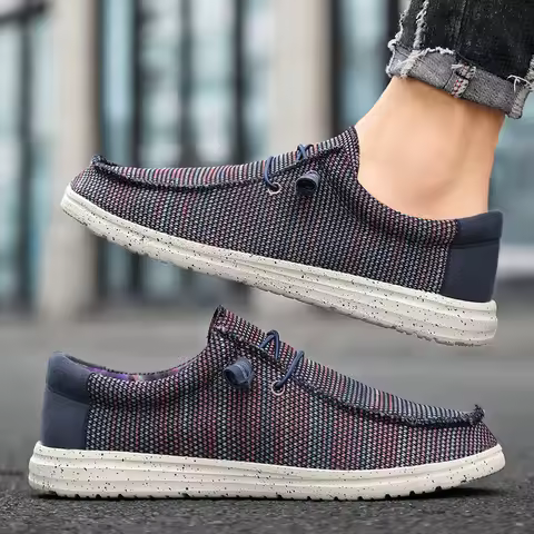 Cheap Mens Dude Shoes Lightweight Casual Canvas Shoes Mesh Breathable Summer Big Size 47 48 Luxury H