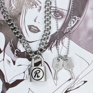 Punk Lock Style Fashion sidr 可 nana Unlock Key Lock Nanjing Original Same Lock Necklace Necklace TVY