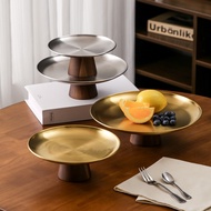 Vita Luxe Stainless Steel High Stem Platter Desert Tray Accessories Tray Fruit Tray Display decorati