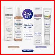 Enough Collagen Foundation & Essence Set 2PCS Whitening Moisture K-Beauty Glow Makeup