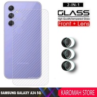 2 INC PACKAGE 1 Garskin Carbon Samsung A34 5G Screen Sticker Skin Guard - SAMSUNG A34 5G
