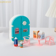 SUPERTOY 1/12 Mini Dollhouse Refrigerator With Food Set Kitchen Toys Miniature Furniture Fridge Decorations For Kids Gift HOT