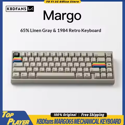 KBDfans Margo65 Mechanical Keyboard Wired Keyboard PBTfans 1984 Retro Keycaps CNC Aluminum Shell Sup