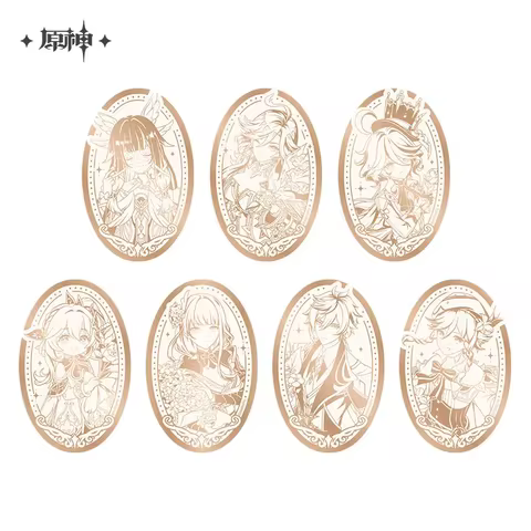 [Genuine] miHoYo Game Genshin Impact 5th Anniversary Celebration Series Mirror Badge Anime Prop Cart