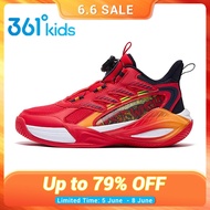 361 Degrees Kids Hurricane Boys' Mesh Basketball Shoes With Rotary Button Training Shoes